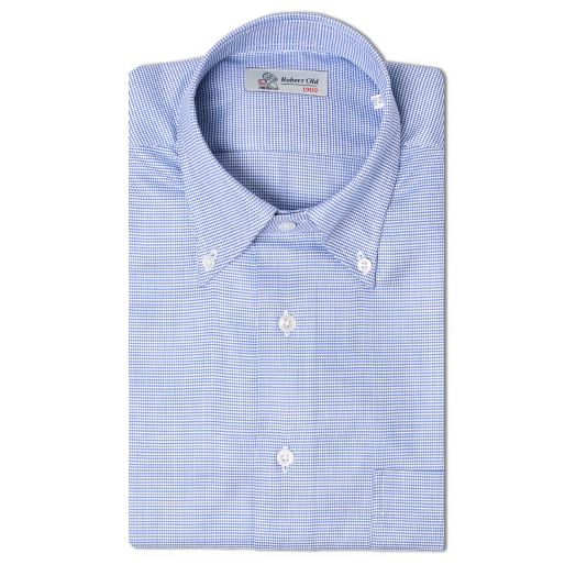 Blue Puppytooth Cotton Shirt