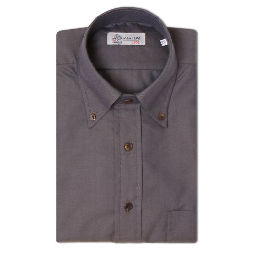 Brown Herringbone Flanello Long Sleeve Cotton Shirt