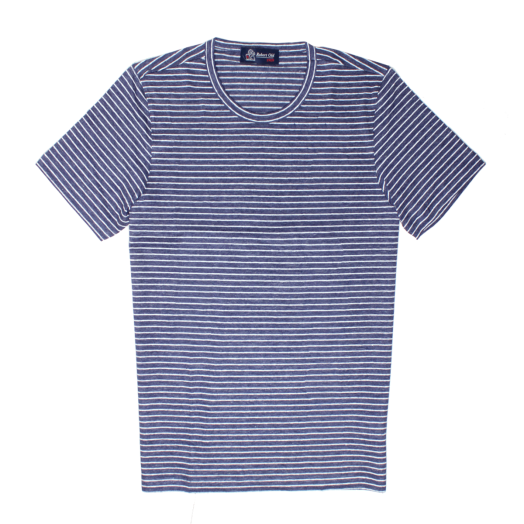 Navy & White Stripe Linen T-Shirt