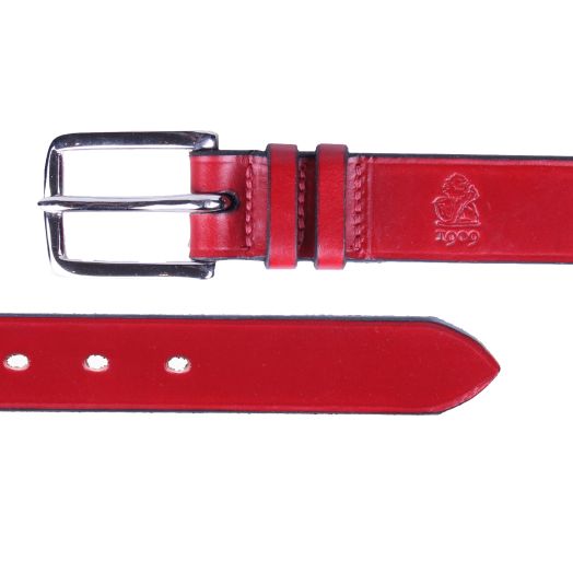 Red ‘Avon’ Bridle Hide Leather Belt