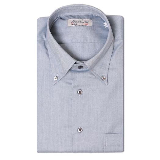 Silver Blue Long Sleeve Cotton Shirt