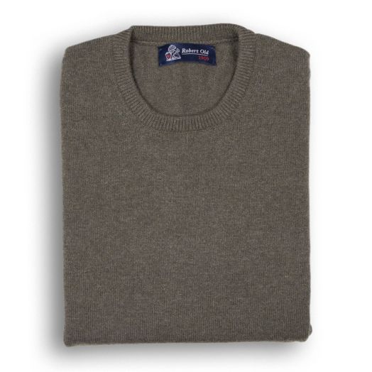 The Tiree 4ply Crew Neck Cashmere Sweater - Loden Mix