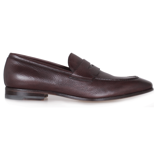 Dark Brown Leather Slip-On Loafers