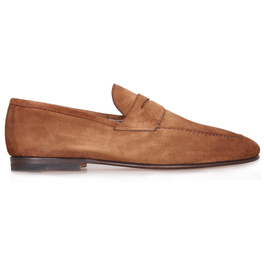 Tan Suede Leather Slip-On Loafers