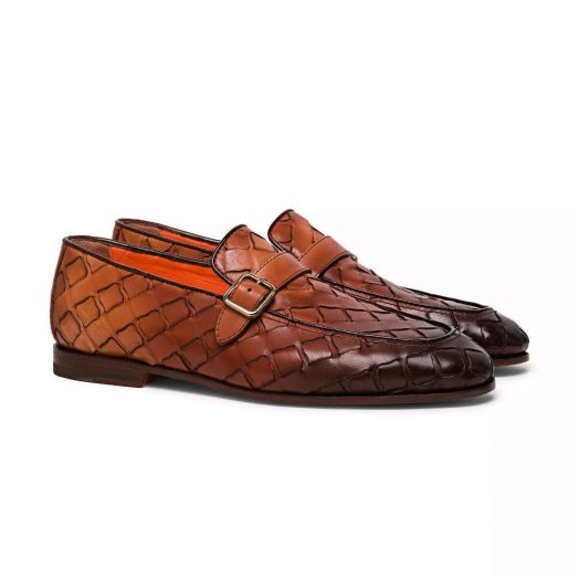 Brown Eco-Friendly Woven Leather Loafers