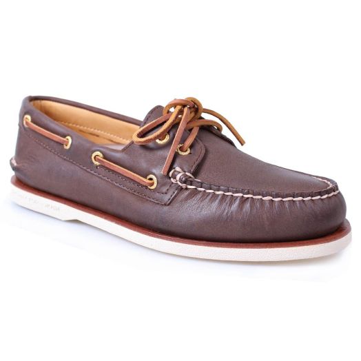 Brown Leather Gold Cup Boat Shoe