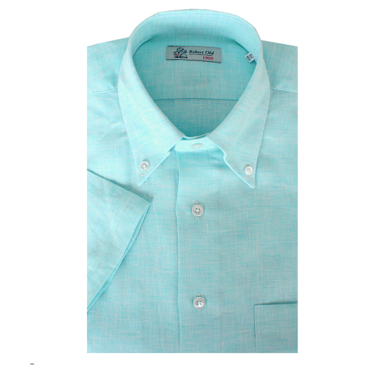 Turquoise Blue Irish Linen Shirt