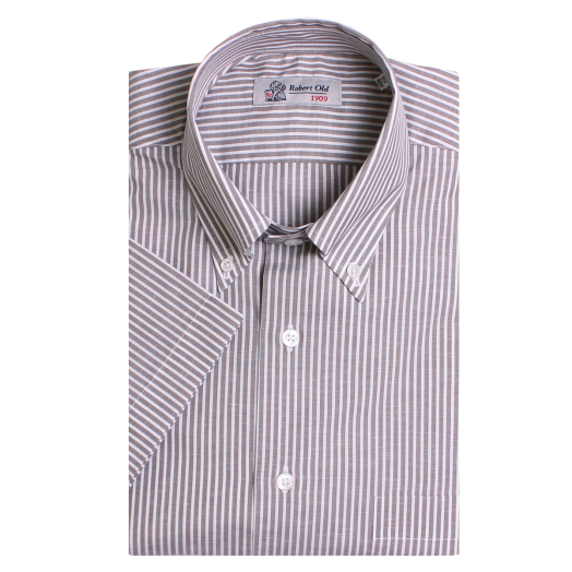 Beige Stripe Swiss Cotton Shirt
