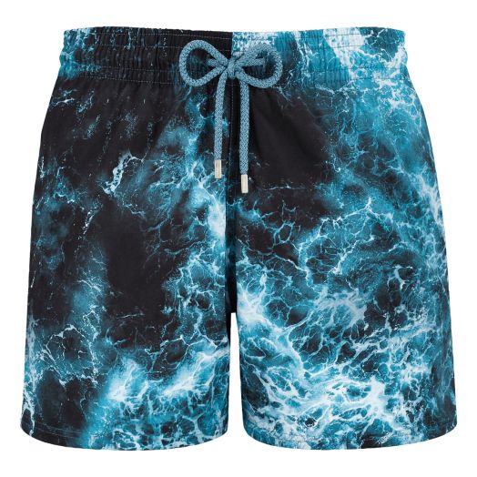 Vilebrequin Blue ‘Ocean Print’ Moorise Stretch Swim Shorts