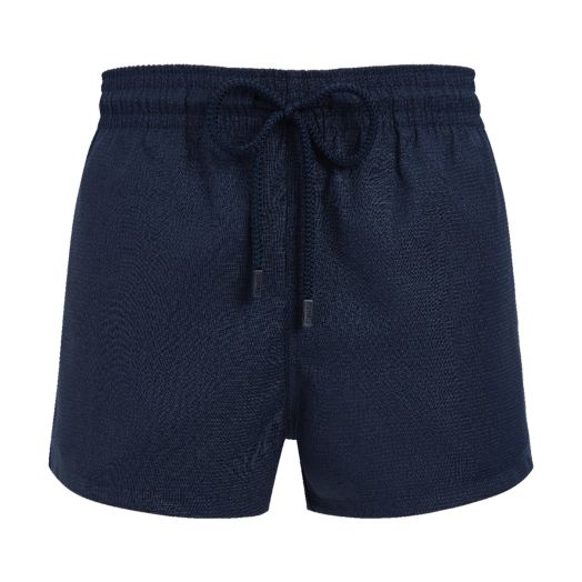 Navy Wool ‘Micro-Carreaux’ Milton Swim Shorts
