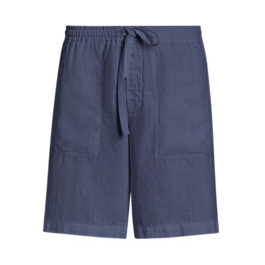 Utility Blue Pure Linen Jogger Shorts
