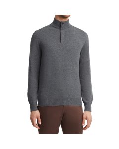 Dark Grey Mock-Neck Cashmere Sweater