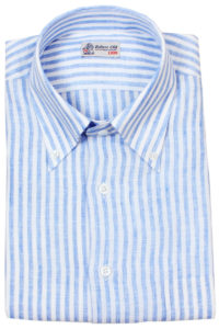 Robert Old Blue and White Stripe Linen Shhirt